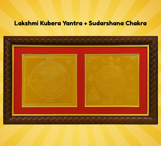 Lakshmi Kubera Yantra + Sudarshana Chakra - For Wealth, Health & Happiness